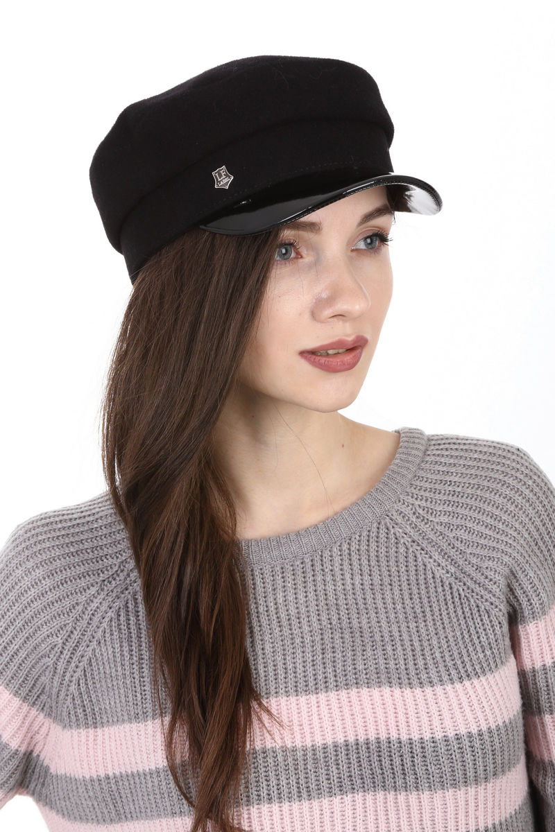 

Капитанка женская из драпа черная LF Label