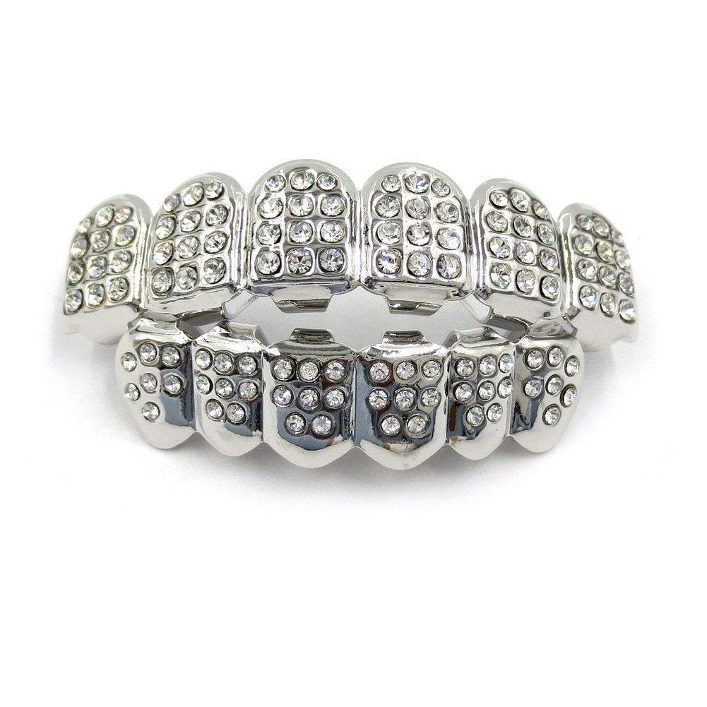 

Зубы (брекеты,грилзы) серебро и диаманты нержавеющая сталь Grillz