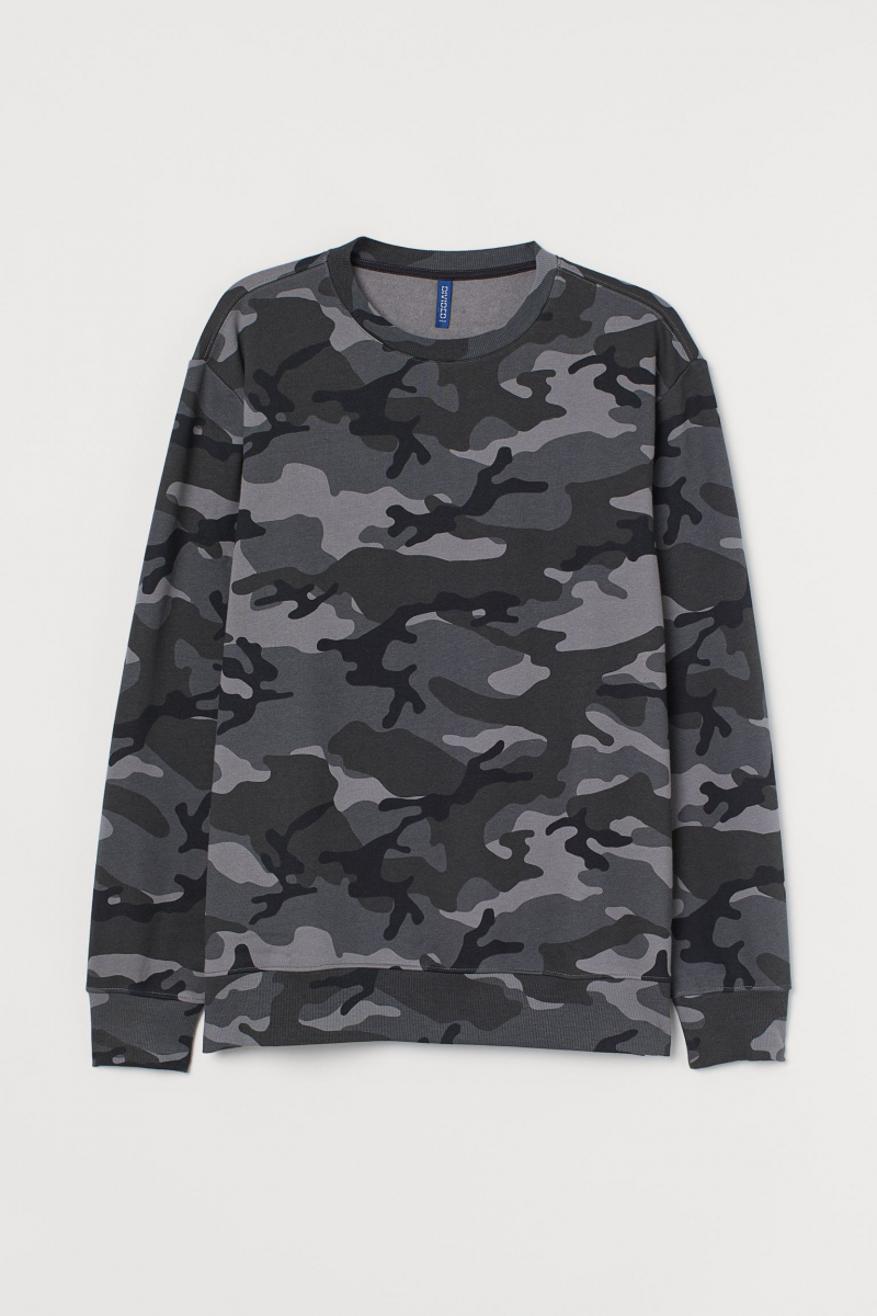 

Кофта світшот трикотажна утеплена H&M 0903316013 камуфляж XXL Серый