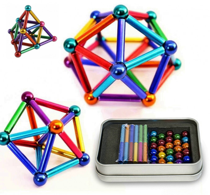 

Магнитный конструктор палочки и шарики NeoCube Игрушка антистресс головоломка неокуб цветной DS-25