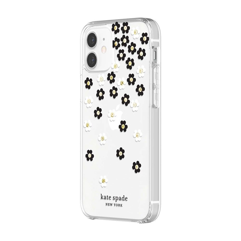 

Чехол для телефона Kate Spade New York Protective Hardshell Case (1-PC Comold) for iPhone 12 mini Scattered Flowers Black/White/Gold Gems/Clear/White B (KSIPH-151-SFLBW)