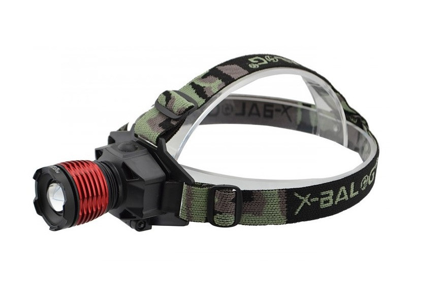 

Фонарь налобный аккумуляторный X-Balog BL 6908, с ультрафиолетовым режимом, черный с красным