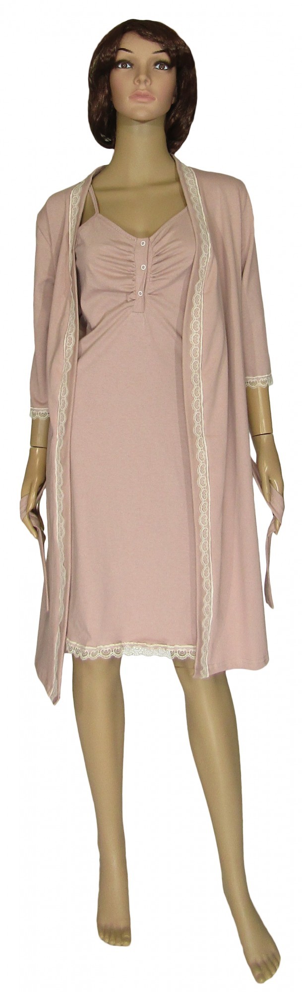 

Комплект теплый (ночная рубашка + халат) Укртрикотаж Santolina Soft 48 Капучино