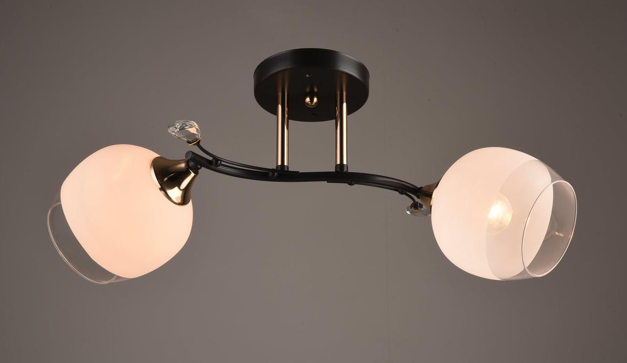 

Люстра потолочная классическая SVLIGHT двухламповая 3679/2 черный+золото