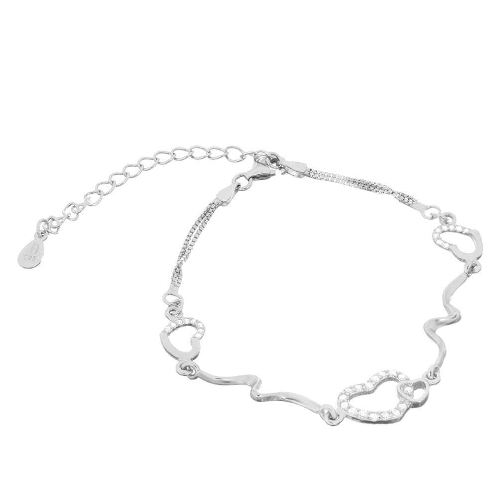 

Серебряный браслет Silvex925 16+5 см с фианитом (вес 3.7 г) модели Б2Ф/461
