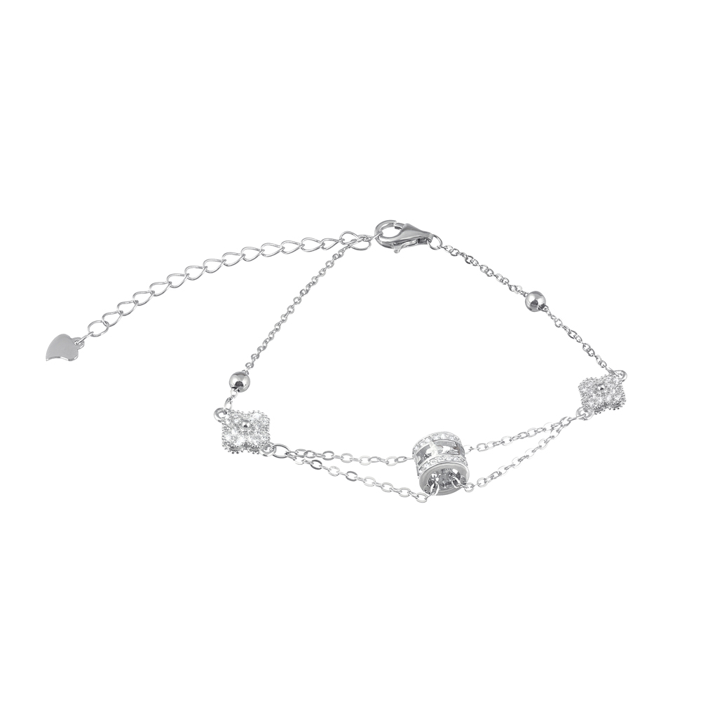 

Серебряный браслет Silvex925 16+5 см с фианитом (вес 3.3 г) модели Б2Ф/710