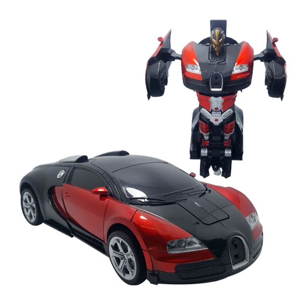 

Машинка трансформер Bugatti Robot Car Size 1:18 - Красная