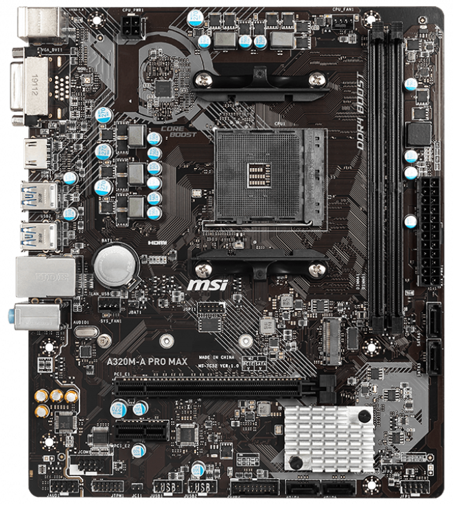 

Материнская плата MSI A320M-A Pro Max (sAM4, AMD A320, PCI-Ex16)