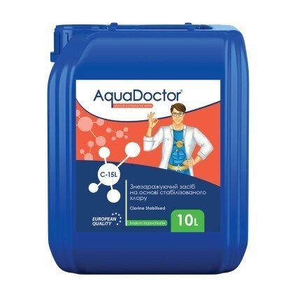 

AquaDoctor C-15L Жидкий Хлор 10 л (Гипохлорит натрия)