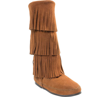 

Женские сапоги Minnetonka 3 Layer Fringe Boot Brown Suede 39