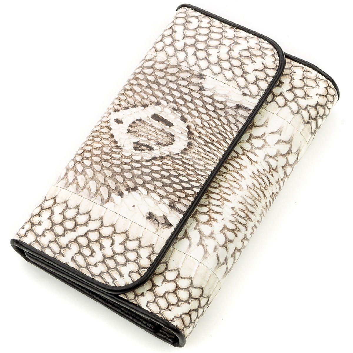 

Вертикальный кошелек SNAKE LEATHER 18545 из натуральной кожи питона большие Серый