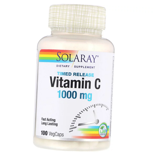 

Витамин С с замедленным высвобождением, Timed Release Vitamin C 1000, Solaray 100вегкапс (36411040)