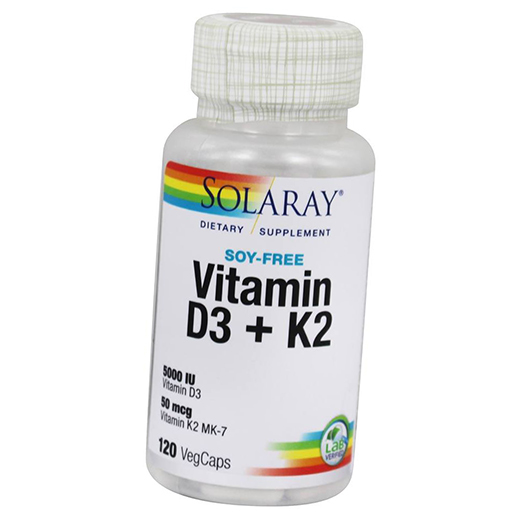 

Кальций Д3 К2, Vitamin D3 + K2, Solaray 120вегкапс (36411018)