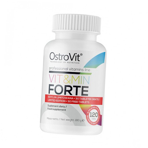 

Комплекс Витаминов, Vit & Min Forte , Ostrovit 120таб (36250013)