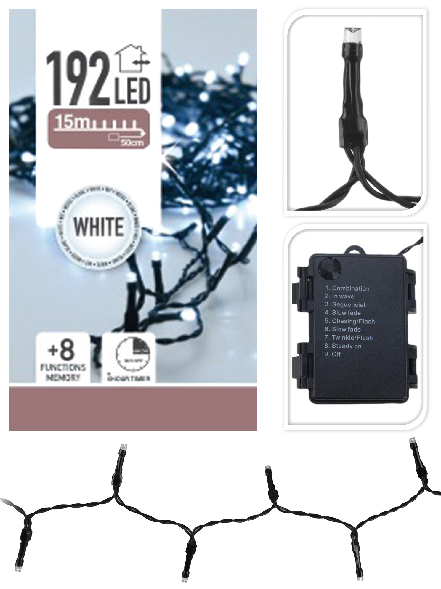 

Светодиодная гирлянда Christmas Decoration 15 м Белый (AX8415030)