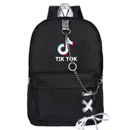 

Рюкзак Jsstore Тик Ток с лентами Черный
