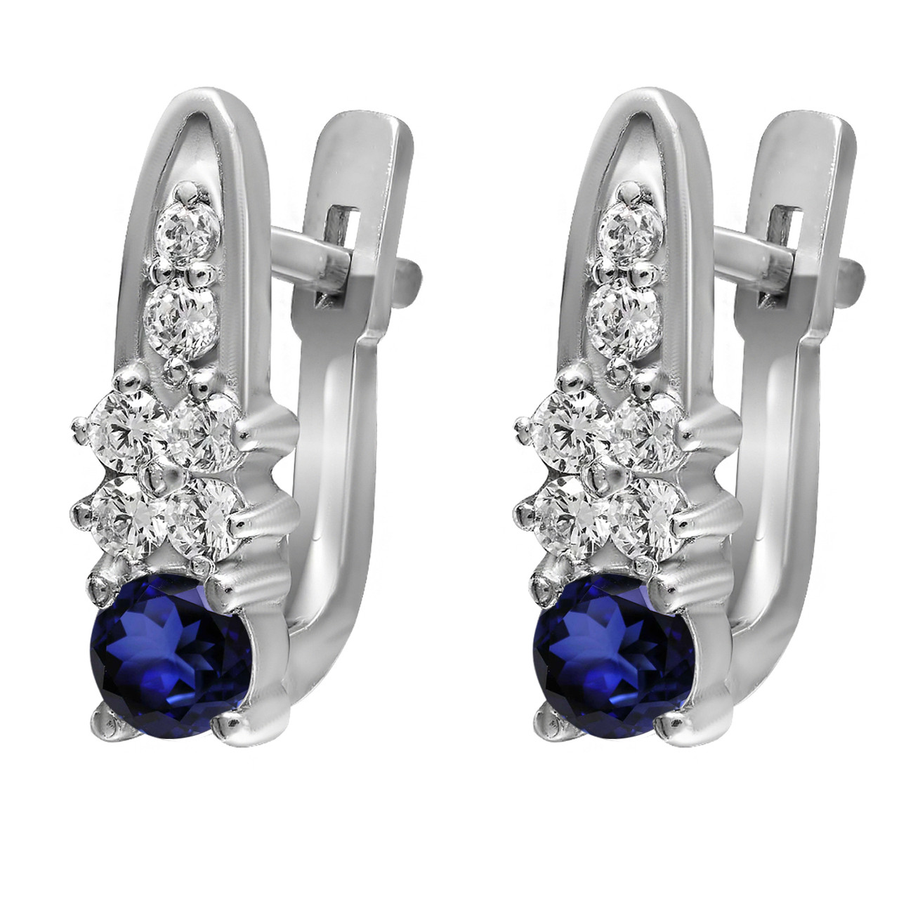 

Серьги из серебра с кубическим цирконием Twiddle Jewelry Синий 1.31 г (С031с)