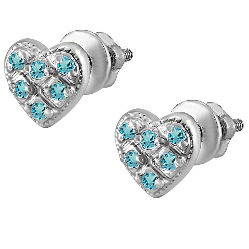 

Серьги из серебра с кубическим цирконием Twiddle Jewelry Голубые 1.0 г (С040г)