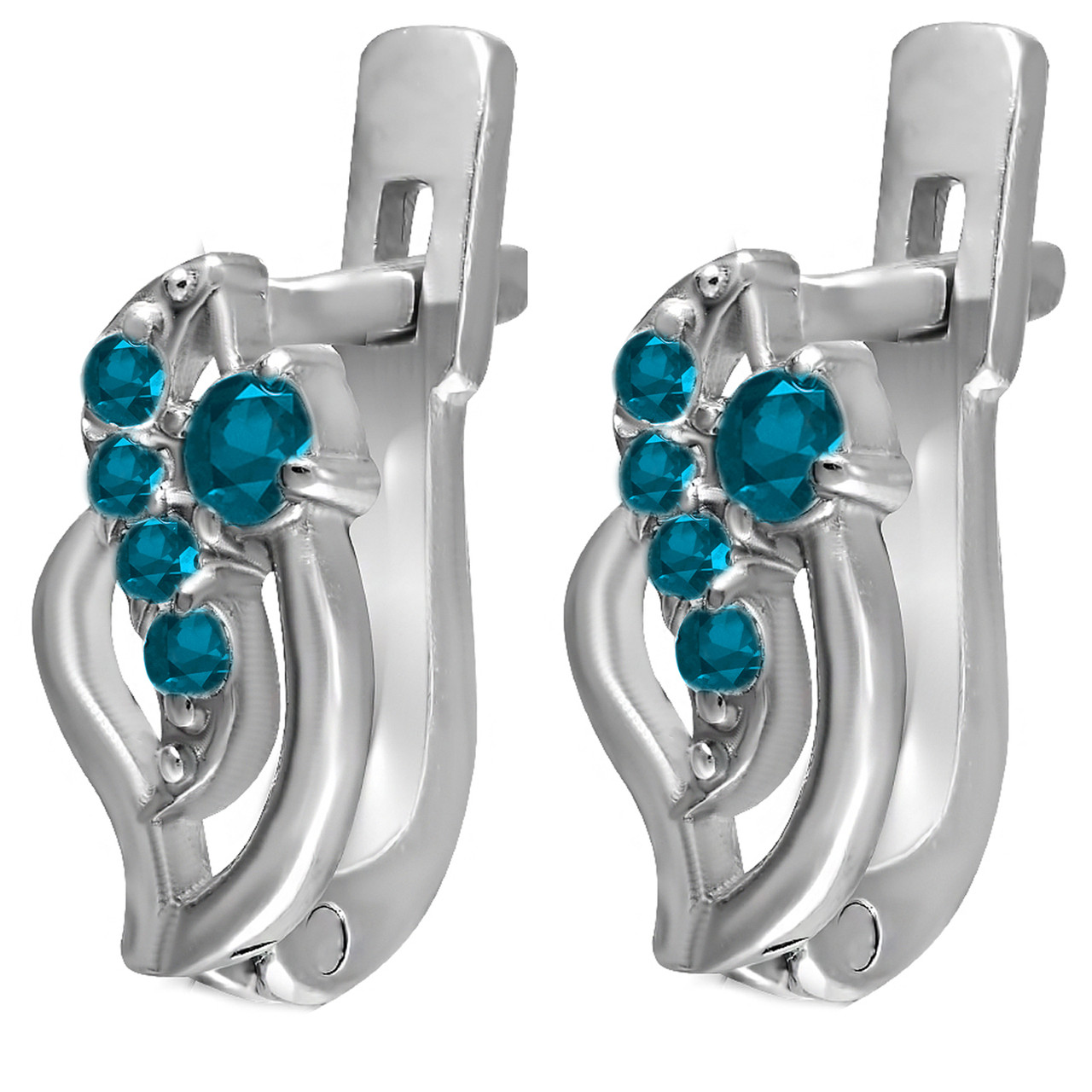 

Серьги из серебра с кубическим цирконием Twiddle Jewelry Голубой 1.13 г (С026г)
