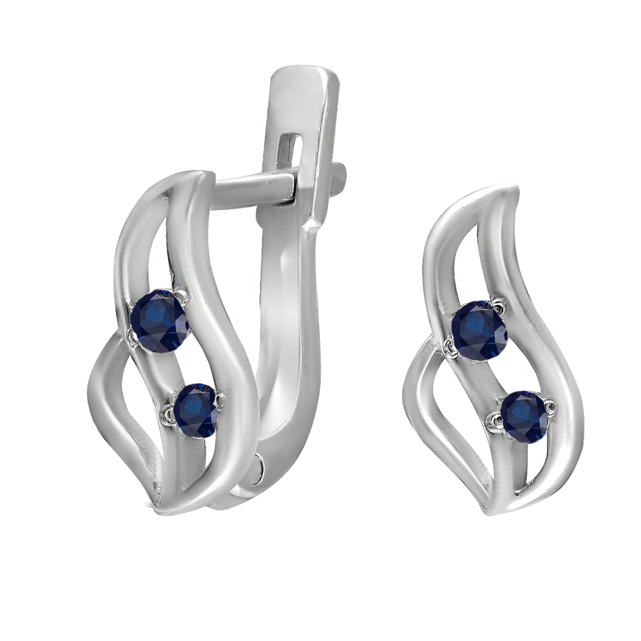 

Серьги из серебра с кубическими циркониями Twiddle Jewelry Синие 0.94 г (С021с)