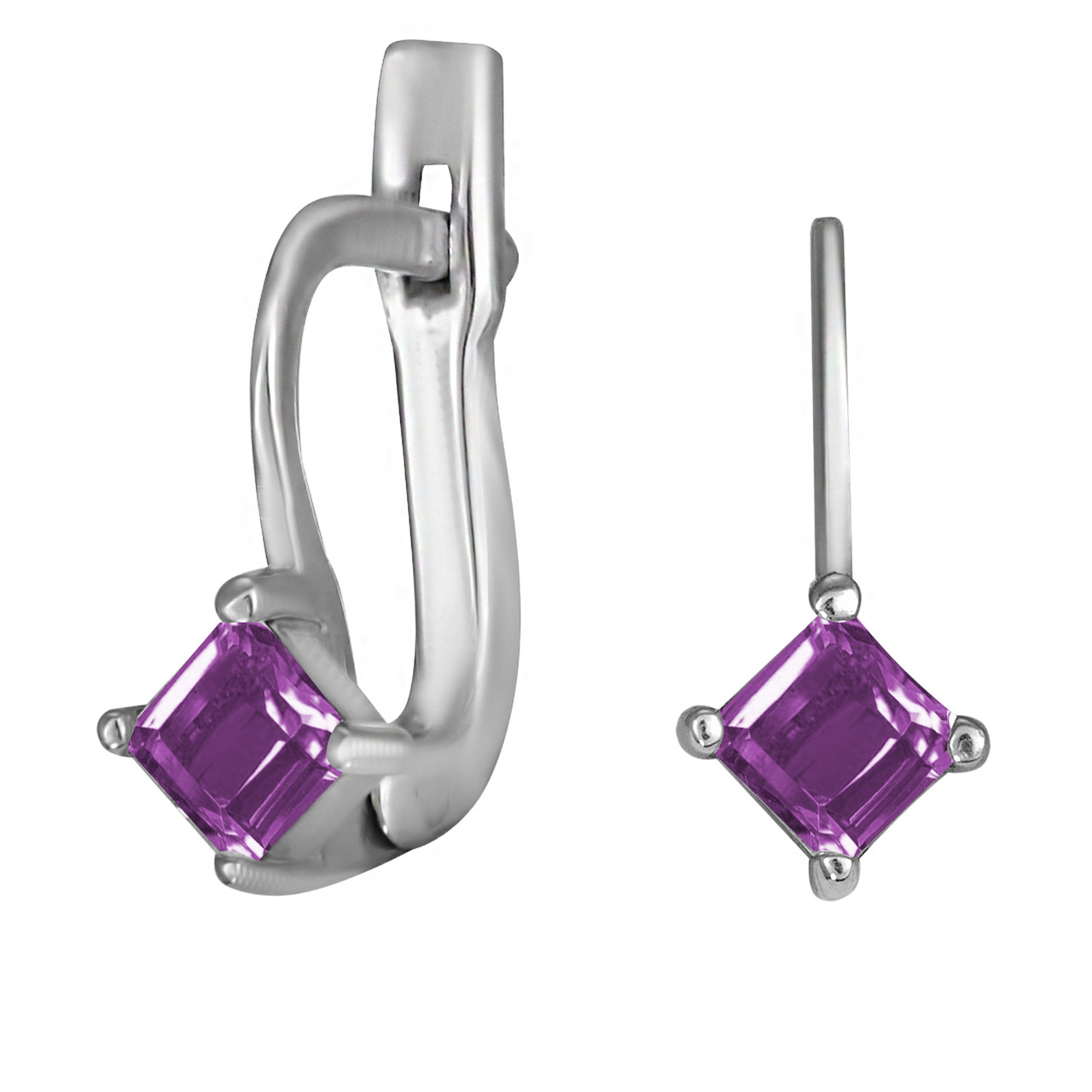 

Серьги из серебра Twiddle Jewelry с куб. циркониями фиолетовый 0.89 г (С045ф)