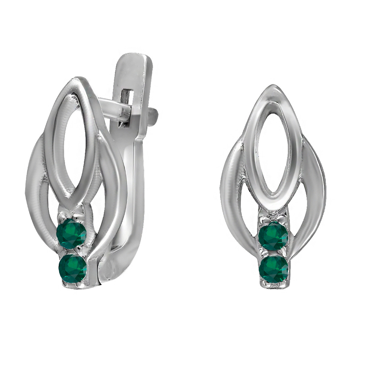 

Серьги из серебра с кубическим цирконием Twiddle Jewelry Зеленый 1.0 г (С025з)