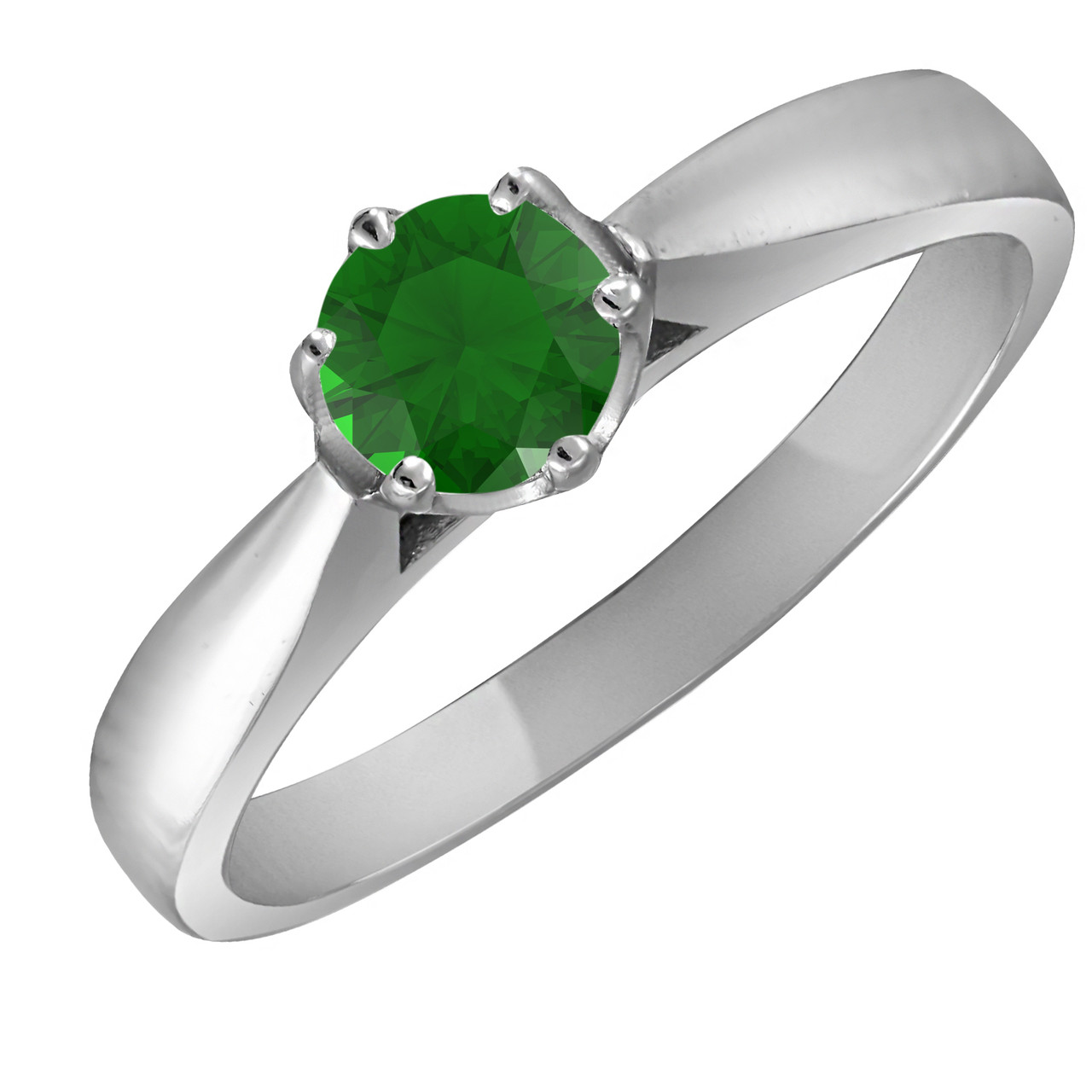 

Кольцо из серебра с зелёным кубическим цирконием Twiddle Jewelry 19.5 размер 1.96 г (К015з-19.5)