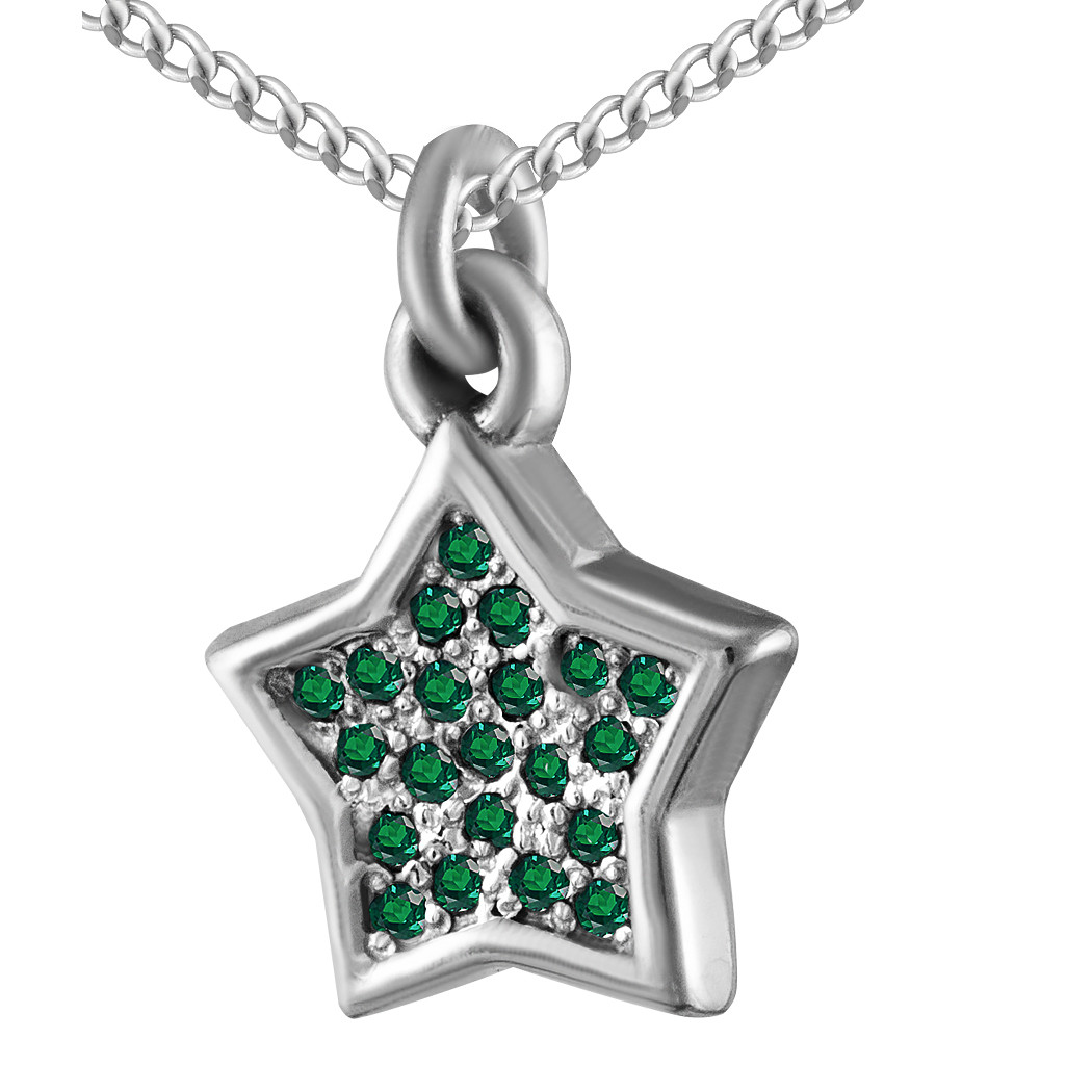 

Кулон из серебра с кубическими циркониями Twiddle Jewelry Зеленые 1.08 г (П128з)