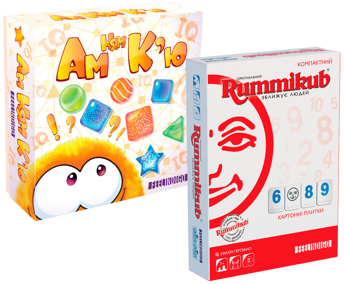 

Набор настольных игр Feelindigo Филиндиго Ам Ням Кью + Rummikub (FI8500_IM16002)