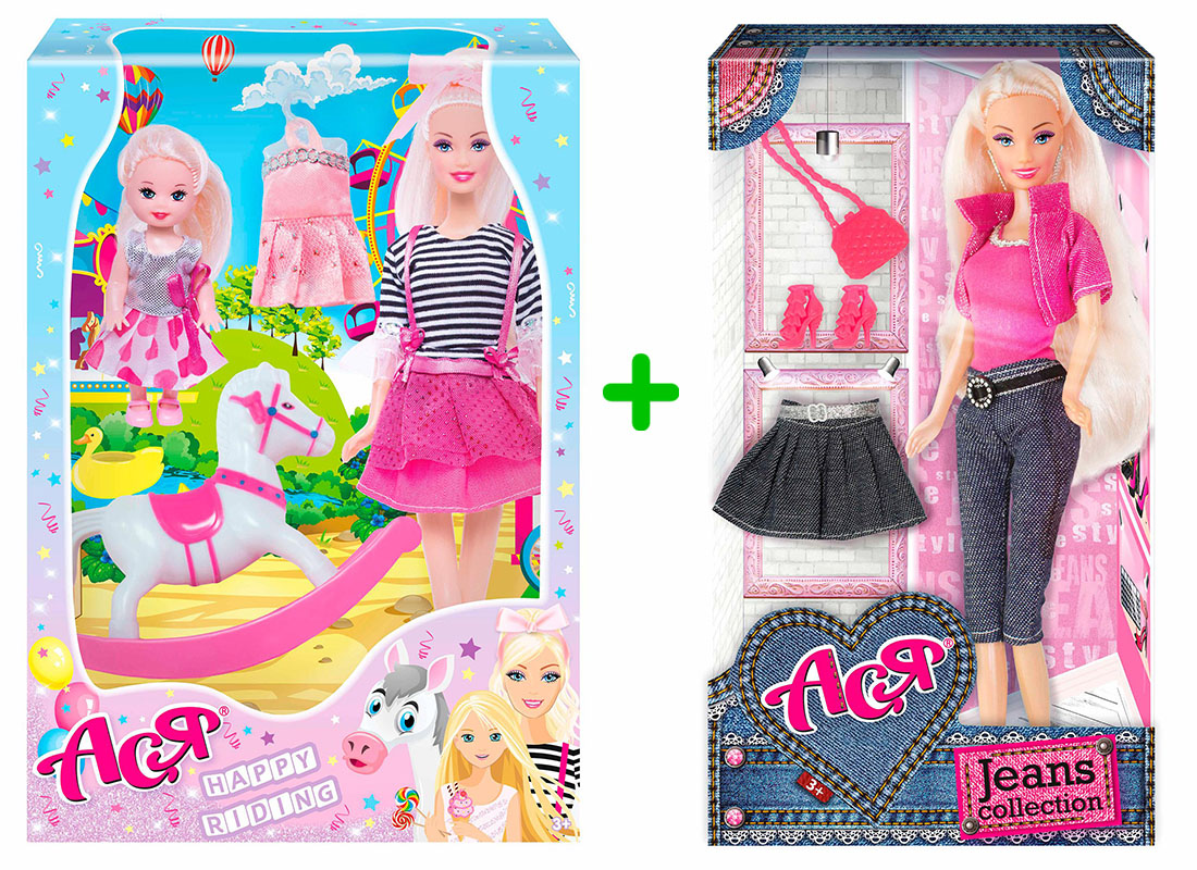 

Набор Кукла Ася с аксессуарами ТМ Ася серия Прогулка верхом + Кукла Ася с бриджами и юбкой (35089-104)