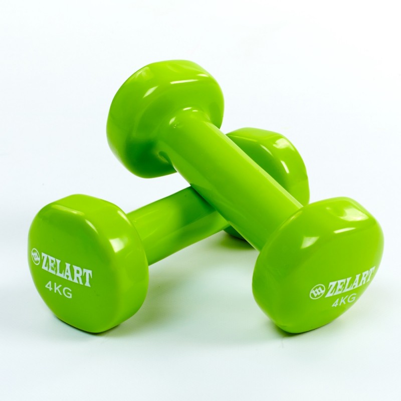 

Гантели для фитнеса виниловые Zelart Beauty 2x4 кг код: TA-5225-4