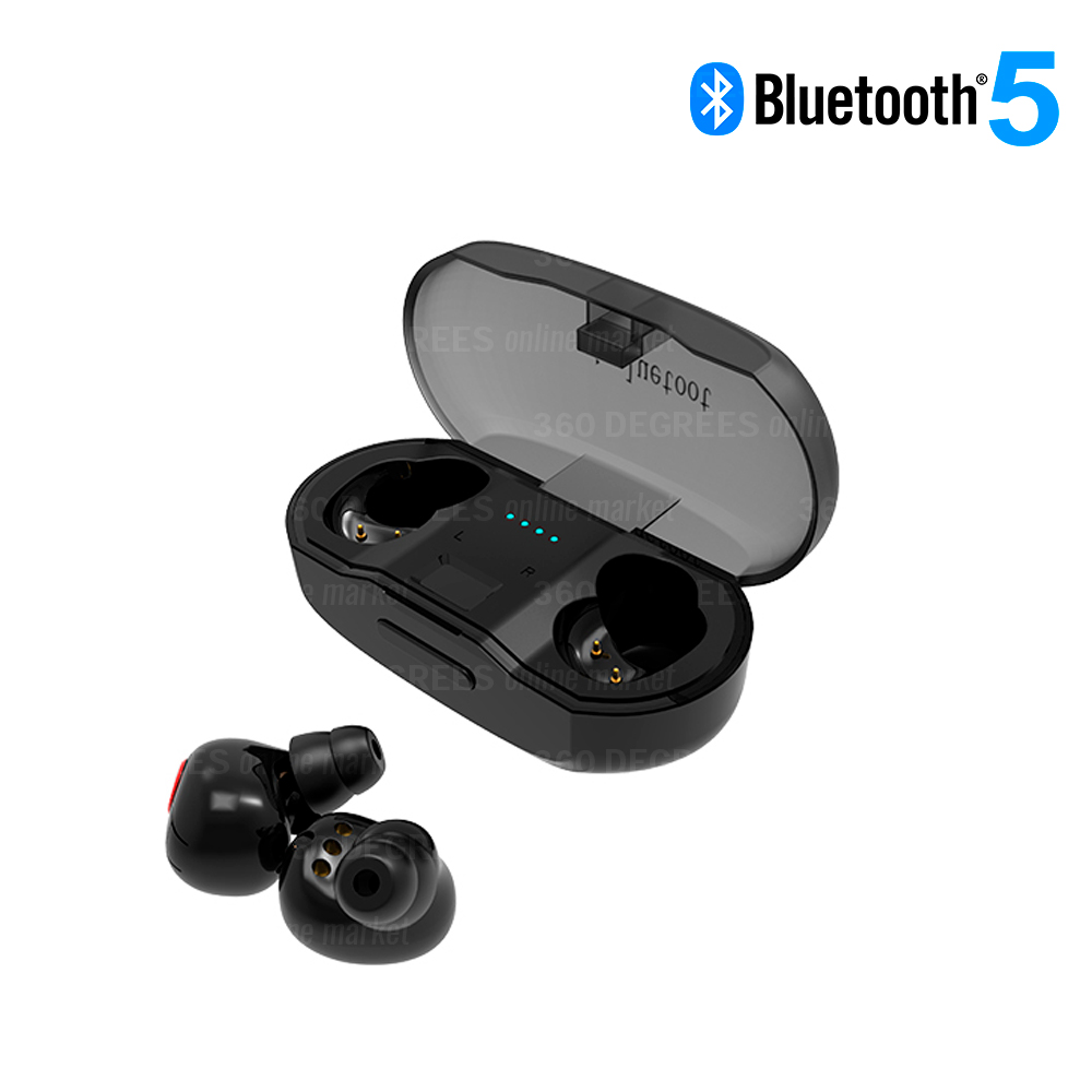 

Стерео наушники Blitz Bluetooth 5.0 TWS Headset с павербанком и шумоподавлением Черные