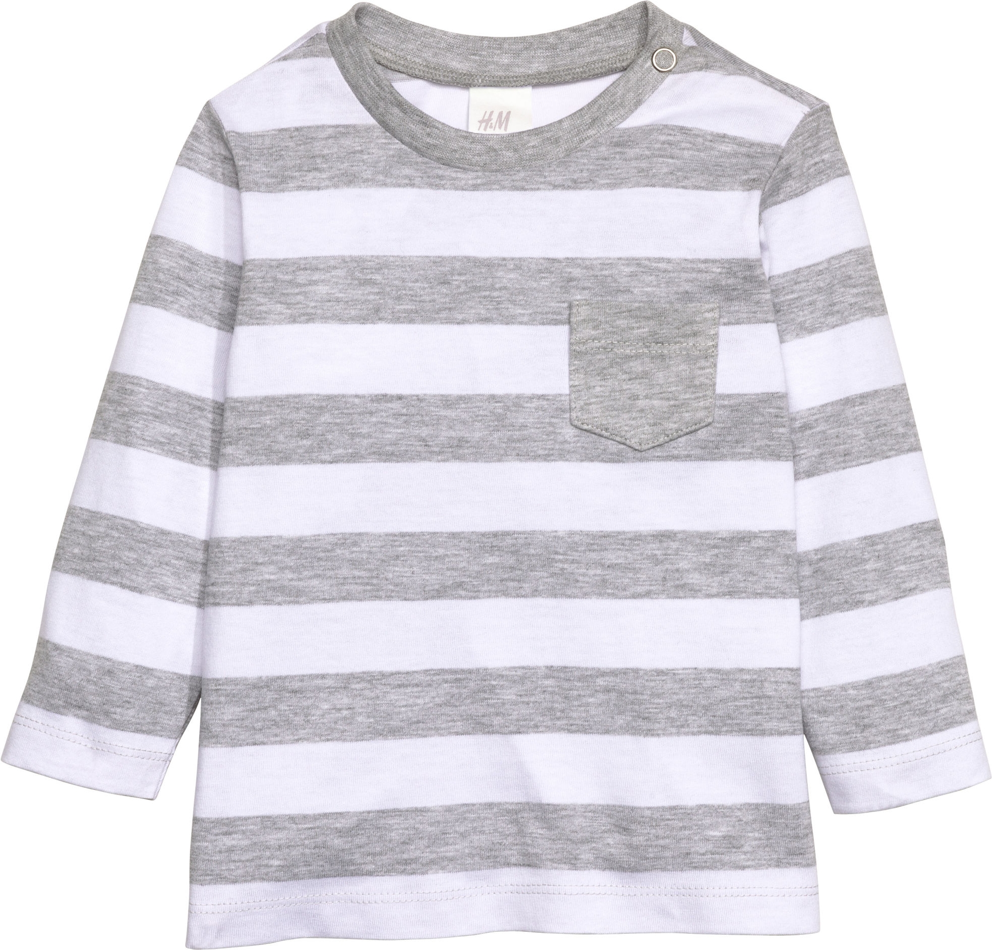 

Футболка с длинными рукавами H&M 3189513 56 см Серая с белым
