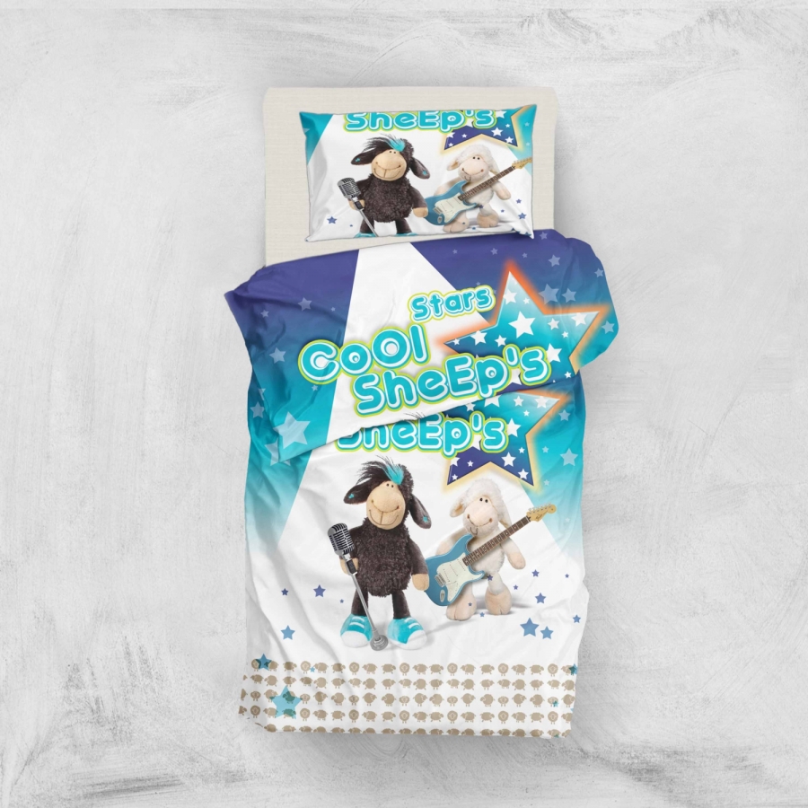 

Постельное бельё Eponj Home 3D Micro Satin - Sheeps Mavi подростковое