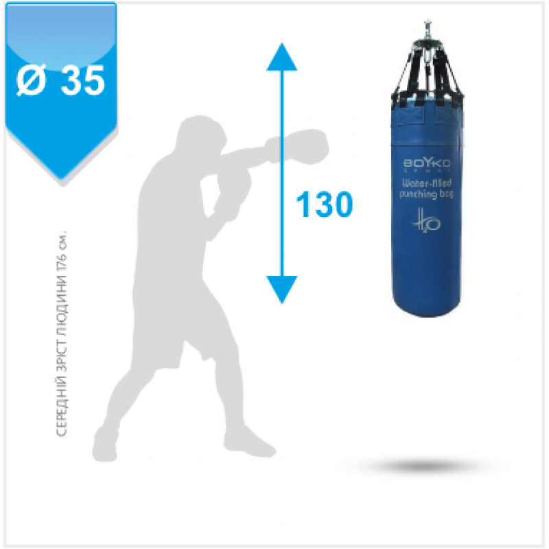 

Мешок боксерский Boyko-Sport водяной 130х35 см, код: bs0442353001-BK
