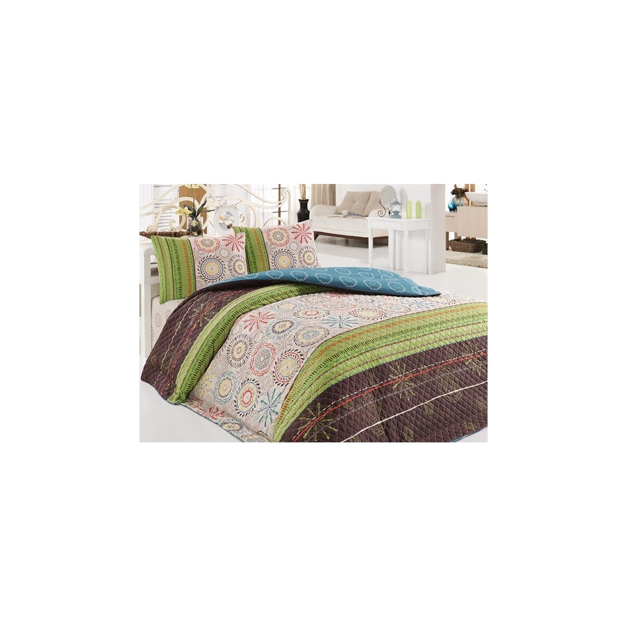 

Покрывало стеганное с наволочкой Eponj Home - Aries yesil зелёный 160*220