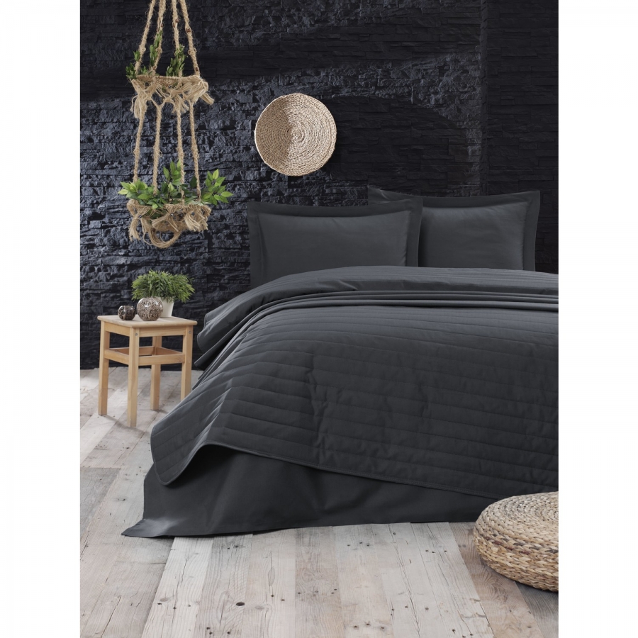 

Покрывало стеганное Eponj Home - Monart fume темно-серый 220*240