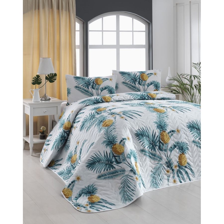 

Покрывало стеганное с наволочками Eponj Home - CustomAnanas beyaz белый 200*220