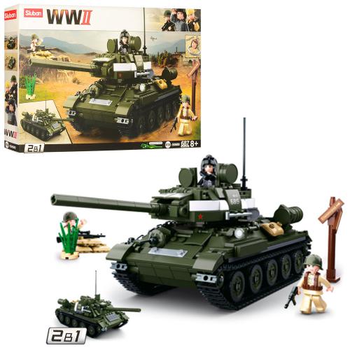 

Конструктор SLUBAN M38-B0689 "WWII": військовий, танк, фігурки, 686 дет.