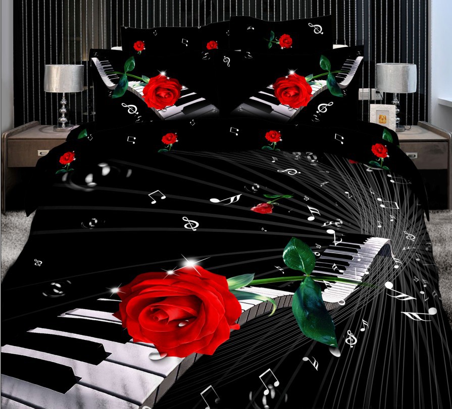 

Постельное белье семейное сатин Love You черное 160х220 см (0280)