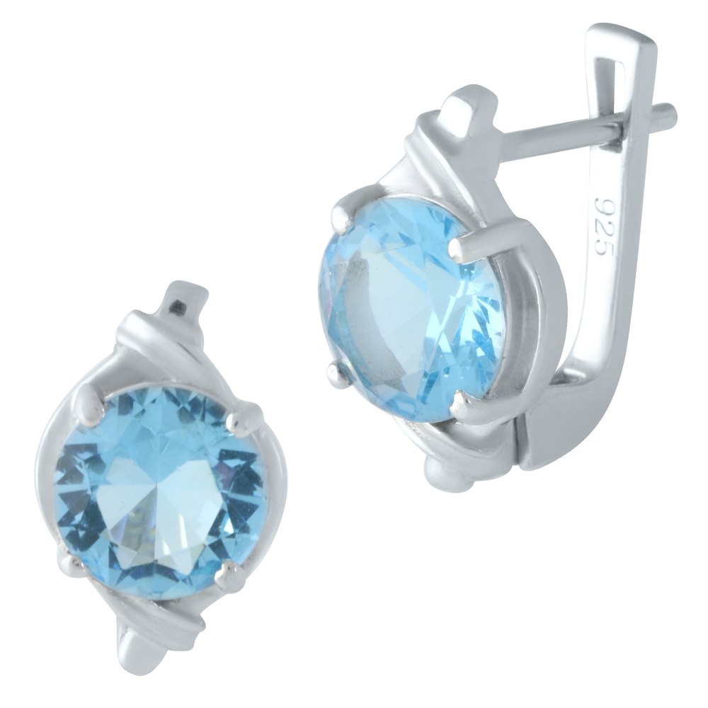 

Серебряные серьги MG с аквамарином nano