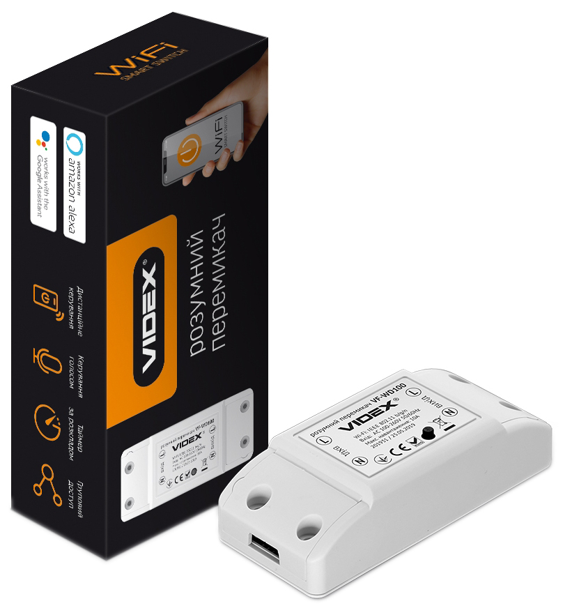 

Умный переключатель VIDEX WiFi VF-WD100