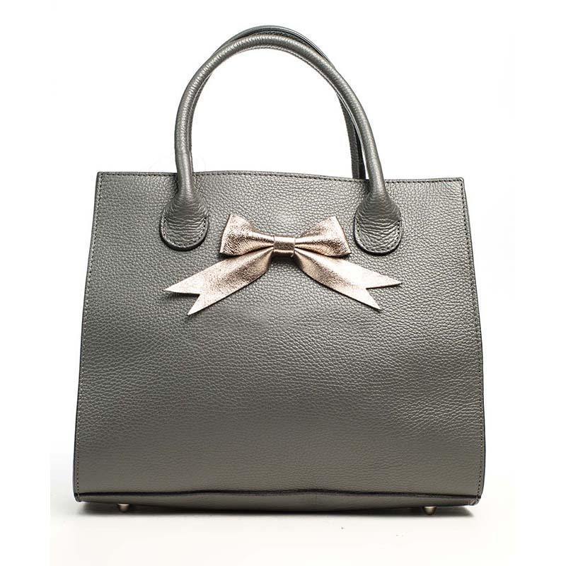 

Женская кожаная сумка Italian bags Серый