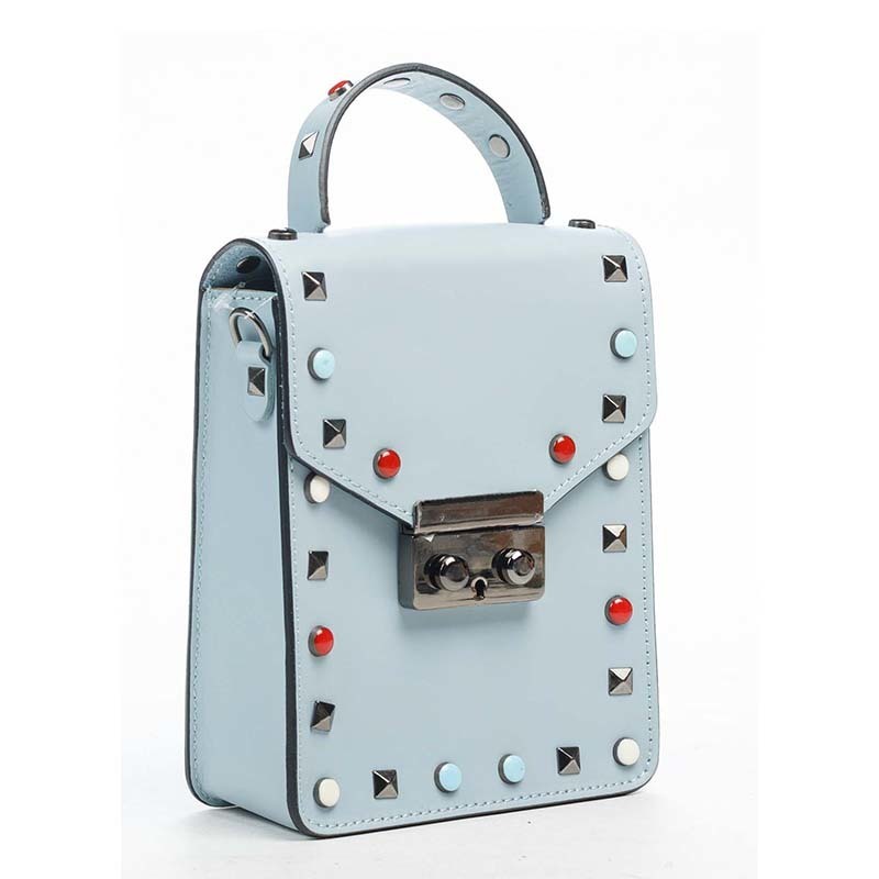 

Кожаный клатч Italian Bags Голубой