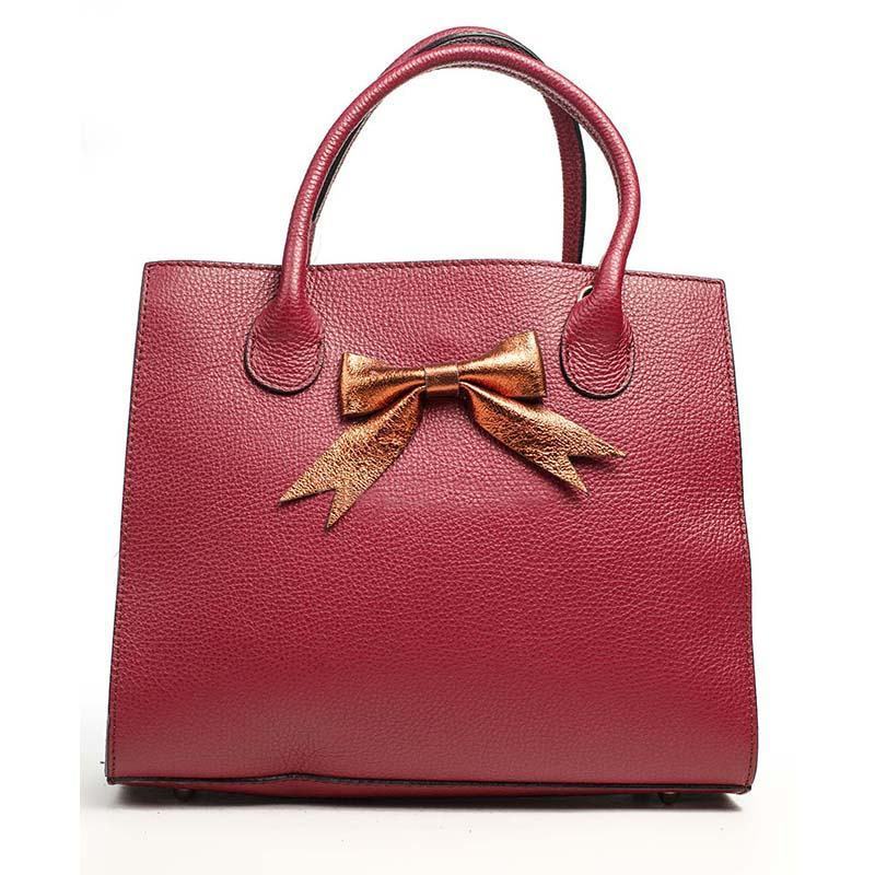 

Женская кожаная сумка Italian bags Бордовый