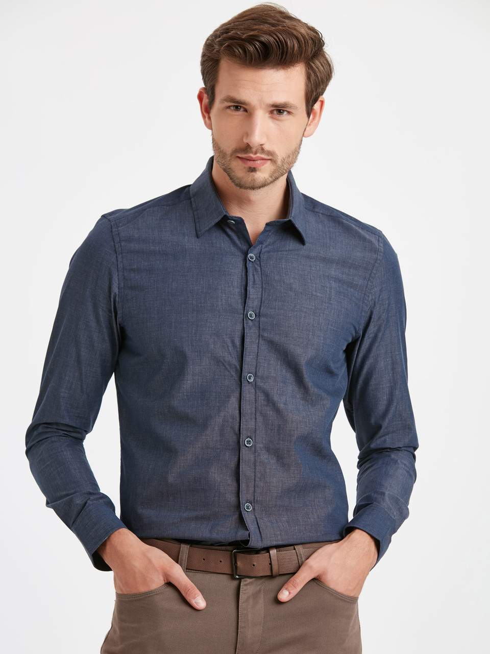 

Мужская рубашка LC Waikiki цвета XL Синий ( LCWShirt-1540-3)
