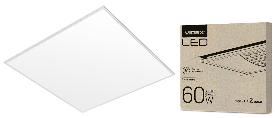 

Светодиодная панель VIDEX 60W 4000K 220V (VL-Pb604W(2)) 2 шт