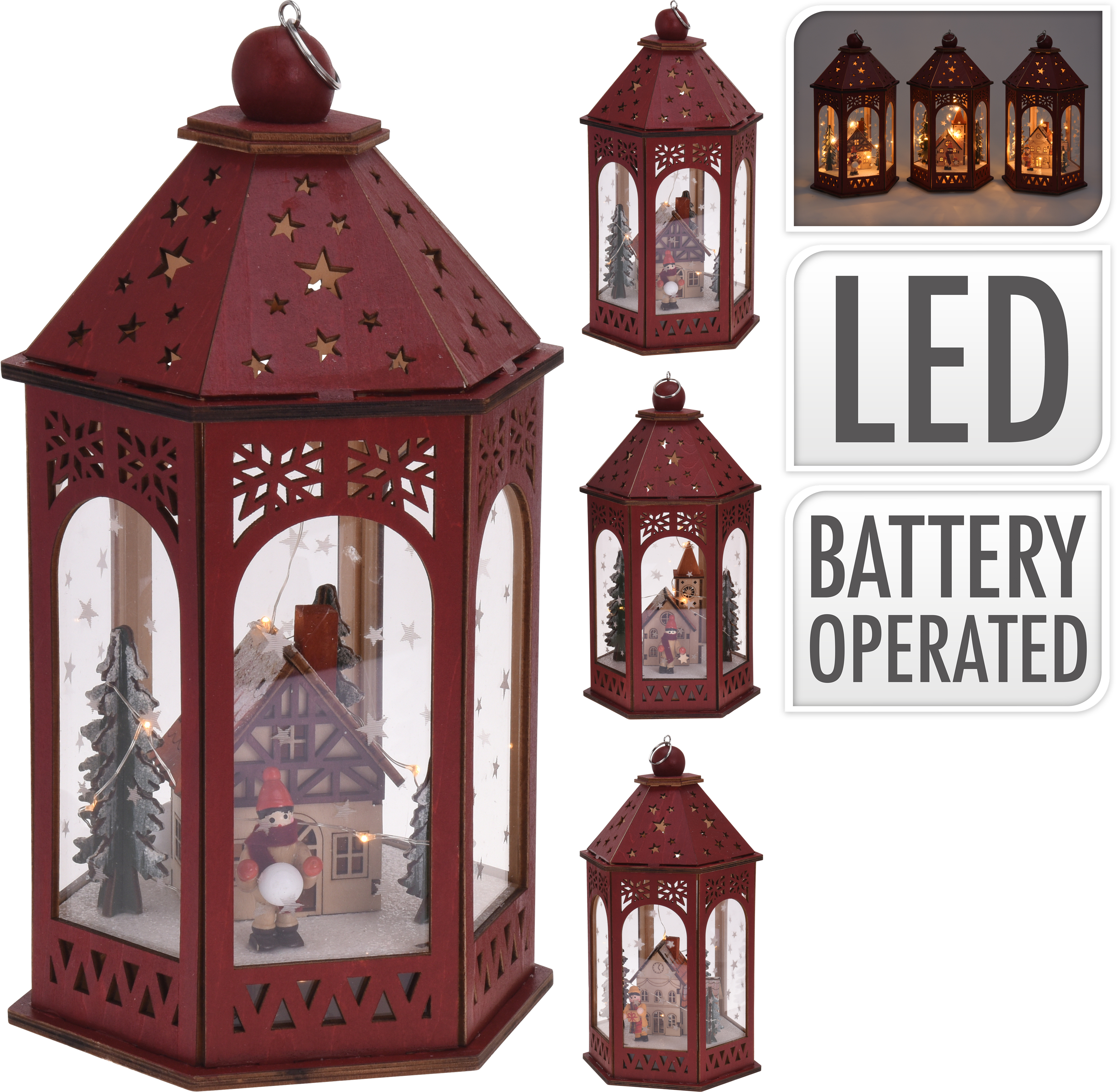 

Фонарь декоративный Christmas Decoration 29 см с 10 светодиодами (DH8044640)