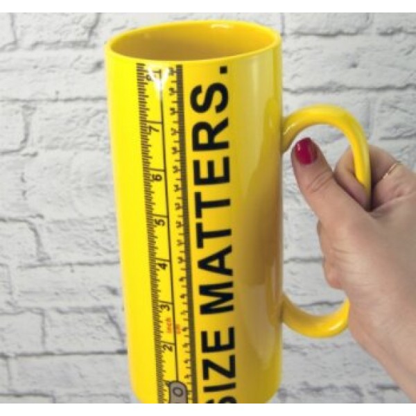 

Кружка Гигант Size Matters, на 1л из керамике желтый