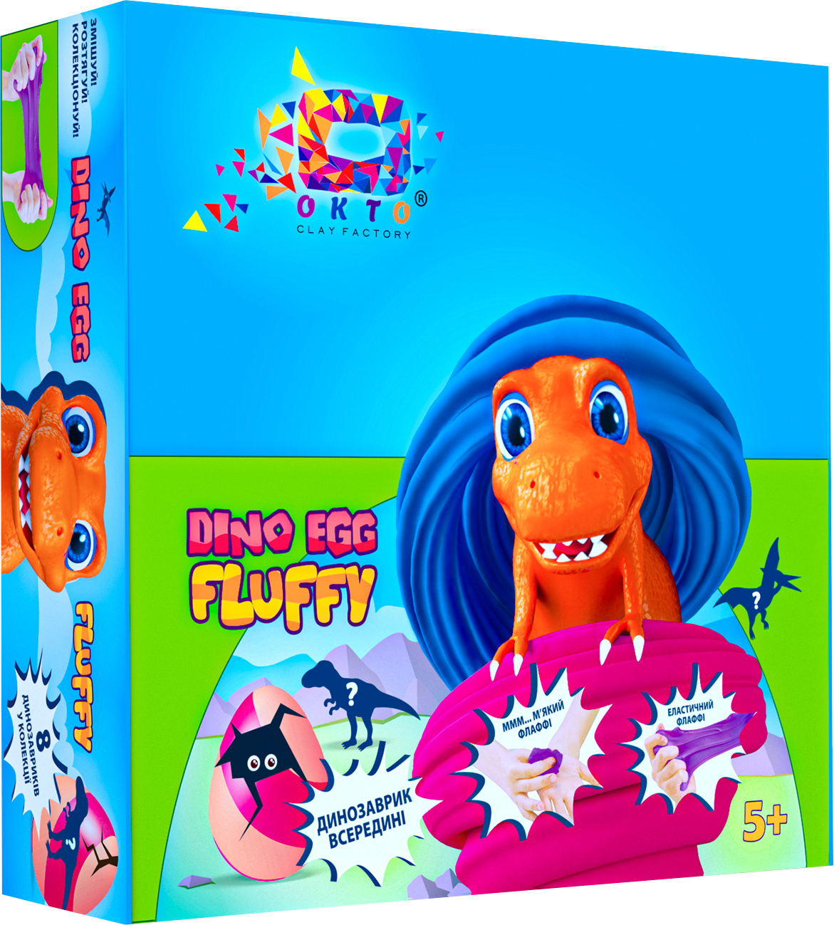 

Флаффи-лизун в яйце OKTO Dino Egg с динозавриком 16 шт х 140 мл (80091) (4820199473708)